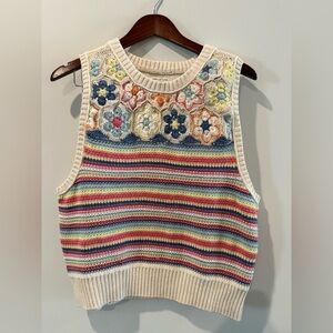 American Eagle Outfitters Multicolor Floral Knit Tank Top Size XL